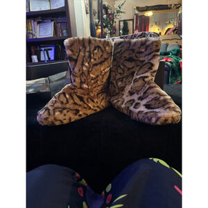 Women's Unbranded Leopard Print Slippers Brown Black